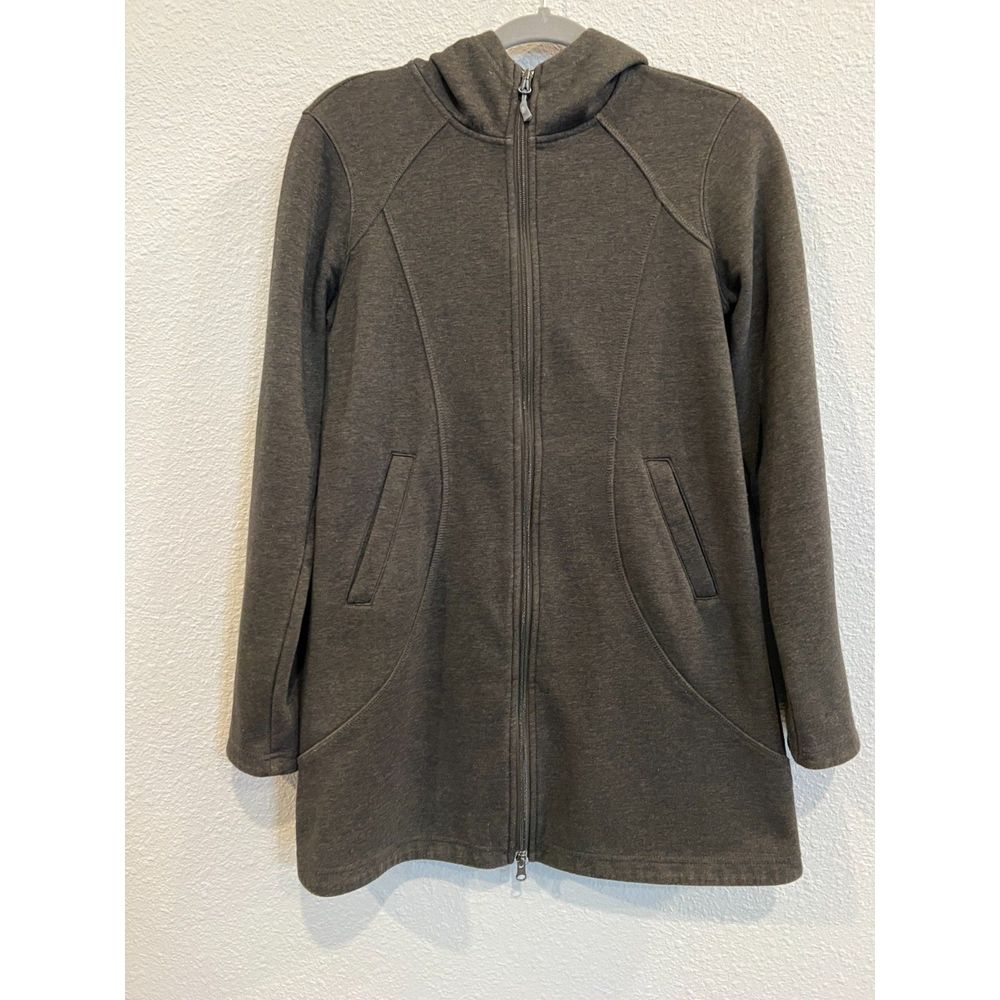 #683 Athleta Long Full Zip Hooded Jacket Coat Hoodie Size Medium
